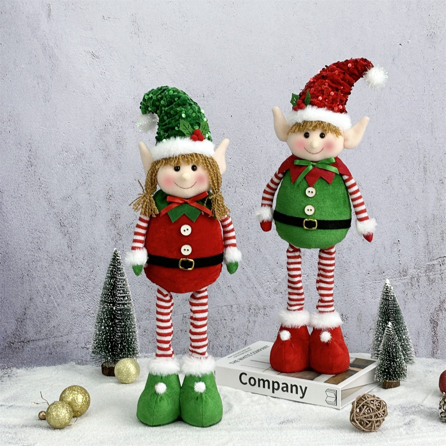 Wholesale Christmas Hanging Leg Elf Telescopic Doll Ornament